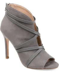 ジュルネ コレクション レディース シューズ ブーツ・レインブーツ Journee Collection Womensamara Peep Toe Stiletto Dress Booties Gray グレー