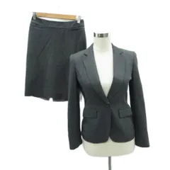 ボッシュ BOSCH スーツ セットアップ 上下 36 グレー テーラードジャケット シングルボタン 総裏地 ミドル丈 タイトスカート ひざ丈 /YS43 ■GY60