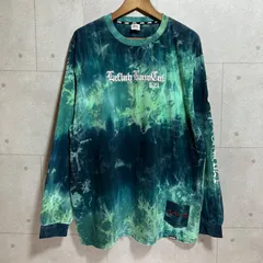 LEFLAH レフラー タイダイ柄 ロンT ロングスリーブ Tシャツ カットソー 長袖 トップス XXL ロゴ 刺繍 ブルー グリーン 緑 青 メンズ SU-7-20