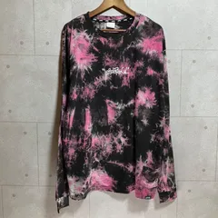 LEFLAH レフラー タイダイ柄 ロンT ロングスリーブ Tシャツ カットソー 長袖 トップス XXL ロゴ 刺繍 プリント ブラック ピンク 黒 メンズ SU-7-21のサムネイル
