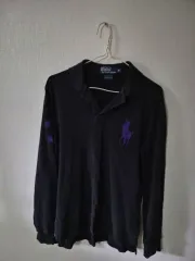 ポロラルフローレン ブラック ビックポニー ロングスリーブ カラーTシャツ M