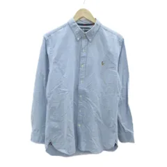 ラルフローレン RALPH LAUREN カジュアルシャツ ボタンダウン 長袖  L 水色 ライトブルー /HO59 ■ECD001