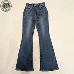 【極美品】AZUL BY MOUSSY ハイウエスト フレア デニム S 濃紺 脚長効果