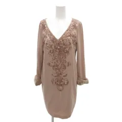 ダイアグラム グレースコンチネンタル Diagram GRACE CONTINENTAL チュニック 38 ピンク Vネック ファー袖 装飾デザイン ハーフ丈 /HW ■ECC001