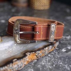 Great AmericanBuckle Co製 バックル ＋ 栃木レザーベルト Great AmericanBuckle Co製 バックル ＋ 栃木レザーベルト - メルカリ