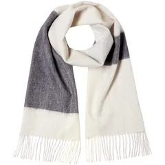 [アイエムシー] カシミヤマフラー カシミヤ 100% チェック・柄 マフラー ブロックチェックグレー 約幅30cm×180cm(フリンジ8cm含む) 1