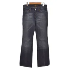 7 For All Mankind デニムパンツ ジーンズ フレア 無地 ロゴパッチ 25 紺 ネイビー インディゴ U075019U-019U ■ECD001
