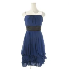 スコットクラブ SCOT CLUB ワンピース ドレス 9 紺 ネイビー バルーンシルエット ミニ レースアップ /CK25 ■GY58