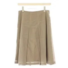 23区 オンワード樫山 プリーツスカート ひざ丈 ウール 38 ベージュ  無地  /LP ■GY60