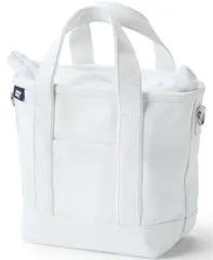 ランズエンド レディース バッグ Lands End Small Solid Color 3 Pocket Zip Top Canvas Tote Bag White ホワイトのサムネイル