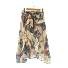 プロポーション ボディドレッシング PROPORTION BODY DRESSING サテンスカート ロング フレア 総柄 ベルト付 3 マルチカラー /MY ■OS ■ECB001
