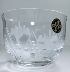 【未使用／グラス】HOYAクリスタル  冷茶碗  5個セット  菖蒲柄  クリア