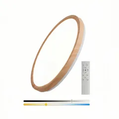 新品 jiaqihong5 LEDシーリングライト 8畳 36W 極薄型 木目調 3960LM 間接照明 和風 40CM上下発光 引っ掛けシーリングライト背面発光 無段階調色調光タイプ リモコン操作 メモリ機能 15分-30分スリープタイマー 常夜灯モード 節