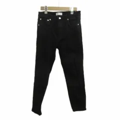 ザラ ZARA デニム ジーンズ 38 黒 ブラック 無地 ハイウエスト リベット フルレングス スキニー /PP ■ECD001