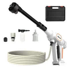 NANWEI コードレス高圧洗浄機 充電式 マキタ18Vバッテリー対応 ブラシレスモーター 洗車機 小型軽量 自吸式 水道接続不要 6in1ノズル/フォームノズル付き ペットボトル使用可能 庭掃除用 高圧水ジェット (本体のみ)【バッテリーと a740a7f4