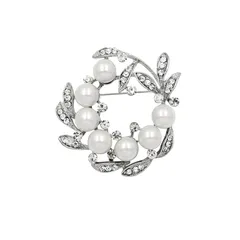 【新着商品】優雅的 レディース ジルコニア コサージュ おしゃれ 胸飾り パール 母の日 記念日 誕生日 ブローチ 入園式 結婚式 プレゼント Doyime 装飾用 ボタン 縫製不要