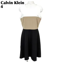 【美品】 Calvin Klein ３カラーノースリーブワンピース 4 白