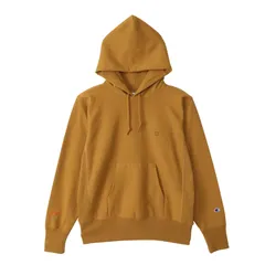 新品 [チャンピオン] パーカー 長袖 ワンポイントロゴ刺繍 リバースウィーブ(R) フーデッドスウェットシャツ REVERSE WEAVE(R) C3-Y116 メンズ キャメル