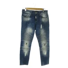 リプレゼント REPRESENT デニム ジーンズ 30 青 ブルー インディゴ ウォッシュ加工 プリーツ加工 ダメージ加工 /AO28 ■ECA002