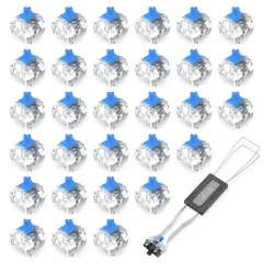 SALUDABLE キースイッチ キーキャップ キーボード 工具 キープラー キートップ 外し 交換 (青軸 30個 + 引抜工具セット) [青軸 30個 + 引抜工具セット]