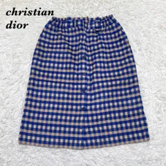 christian dior ウール ひざ丈スカート L ブルー