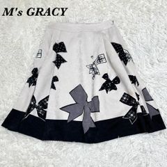 M'S GRACY【エムズグレイシー】花柄フレアスカート ひざ丈40ウエスト