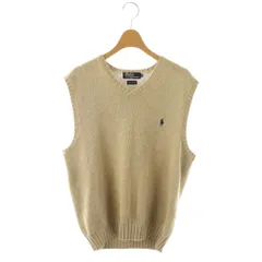 ポロ バイ ラルフローレン Polo by Ralph Lauren ニット ベスト プルオーバー M ベージュ Vネック ロゴ刺繍 KR-RL-HM-1130 /YM ■ECE003