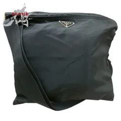 美品 PRADA プラダ 三角ロゴ テスート ブラック ナイロン ショルダーバッグ レディース S1-00035【中古】