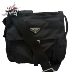 PRADA プラダ テスート 三角ロゴ ブラック シルバー金具 ナイロン ショルダーバッグ レディース S1-00058【中古】