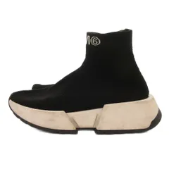 エムエムシックス メゾンマルジェラ MM6 Maison Margiela ソックススニーカー シューズ ロゴ メッシュ 黒 ブラック /JS ■GY62