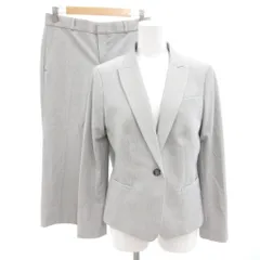 バナナリパブリック BANANA REPUBLIC 美品 セットアップ ジャケット パンツ 上 4 下 2 灰色 グレー 無地 長袖 シングルボタン /SJ ■GY60