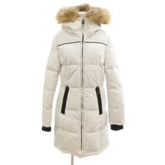 バーニーズニューヨーク BARNEYS NEW YORK フーデッド 中綿 コート ラクーンファー付き XS 白 ホワイト /UO ■ECD001