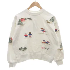 ポロ ラルフローレン POLO RALPH LAUREN タグ付き エンブロイダリー フリース スウェットシャツ トレーナー 長袖 クルーネック 刺繍 裏起毛 XL(16) 白 ホワイト /GV ■GY61