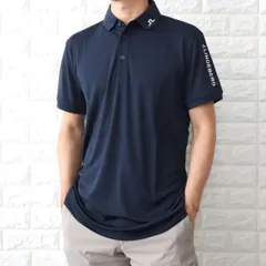 ゴルフウエア Jリンドバーグ 半袖シャツ ポロシャツ メンズ 速乾 ストレッチ 刺繍ロゴ ネイビー 紺 J.LINDEBERG GMJT06337