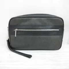 ダンヒル dunhill ウィンザー セカンド クラッチ バッグ PVC レザー 黒 ブラック 裏地付き