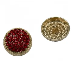 新品 10個入り丸形メタルラインストーンボタン衣類 DIY 縫製用アクセサリーウエディング装飾卸売り高級ファッション装飾ボタン