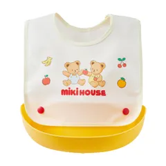 新品 [ミキハウス] ランチスタイ 食事用スタイ お食事エプロン 日本製 男の子 女の子 ベビー キッズ 赤ちゃん 出産祝い ギフト 40-2930-684 黄