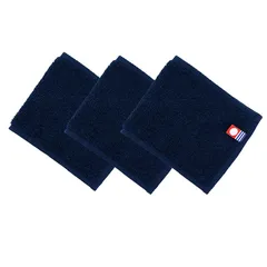 【新品】 ハーフハンカチ 今治タオル 認定 半分サイズ ハンカチ 3枚セット 約20×9cm 小さめ ハンドタオル タオルハンカチ ハンカチタオル コンパクト シンプル 日本製 綿100% (ダークネイビー) 0