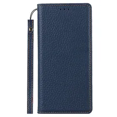 新品 Elick iPhone 14 適用 ケース 手帳型 高級牛革 アイフォン 14 ケース 本革 マグネット式 スタンド機能 カード収納 ストラップ付き アイフォン14 カバー ブルー