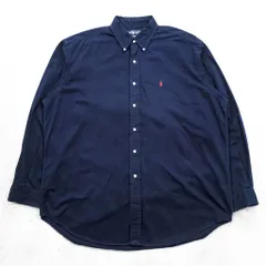 Ralph Lauren 90年代 ヴィンテージ  BLAKE 長袖シャツ XL ネイビー ボタンダウン スモールポニー ロゴ 刺繍 ビッグサイズ