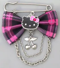 【中古】バッジ・ピンズ ハローキティ(ブラック) 「サンリオキャラクターズ シークレットブローチ(Sweet Rock ’n’Check)」