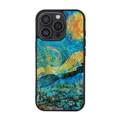 新品 ikins iPhone 16 Pro ケース 天然貝 ゴッホ [ パール 光沢 表面コーティング加工 着脱しやすい ストラップホール付き ワイヤレス充電 ] ゴッホ 名画シリーズ アイフォン 保護カバー 星月夜 I27084i16PR 【国内正規品】
