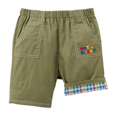 新品 [ミキハウス ホットビスケッツ] 6分丈 ハーフパンツ 男の子 女の子 ベビー 子供服 カーキ 110cm 72-3103-493
