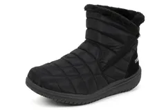 新品 [アキリコ] モズ MOZ ダウンブーツ ショート丈 サイドゴア インナーボア 防寒 防滑 スエード切り替え レディース ブラック Lサイズ