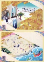 [중고] 클리어 포스터 엔딩 클리어 포스터 그림 두루마리 세트 vol.2(A4) 집합(1/모래 해변) [특도검 난무-하나마루- ~유키츠키화~]