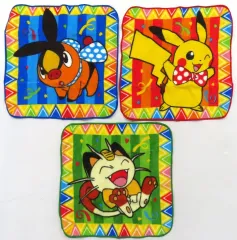 中古】タオル・手ぬぐい ニャース＆ピカチュウ＆ポカブ プチタオル