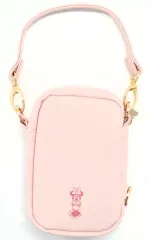 【中古】バッグ ミニーマウス(ピンク) ストラップ付きクリア窓 ポーチ ワンカラー 「ディズニー」 ディズニーストア限定