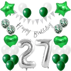 【新品】 27歳誕生日 バルーン 飾り付け 星 ハート 風船 数字バルーン 27 ハッピー バースデー Happy Birthday 紙吹雪風船 お祝い サプライズ パーティーセット 子供 風船 大人 恋人 彼女 親 友達 お祝い 飾り 記念日 部屋 撮影 シ