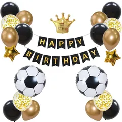【新品】 BALLOON DAYS 誕生日 飾り付けセットバルーン 風船 HAPPYBIRTHDAY サッカーボール ガーランド バースデー デコレーション 豪華 黒 ゴールド 数字 大人 子供 女の子 男の子 (数字なし)