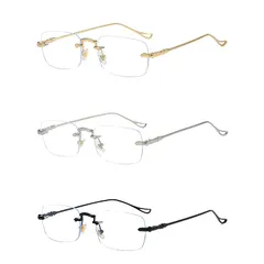 【新品】 [ＨＡＭＩＬＯ] リムレス だてめがね 男女兼用 スクエア ブルーライトカット 3色セット